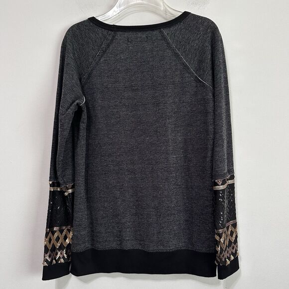 Maurices Sweater Knit Top M Gray Sequins Pullover Embellished Pullover NEW - Picture 11 of 11